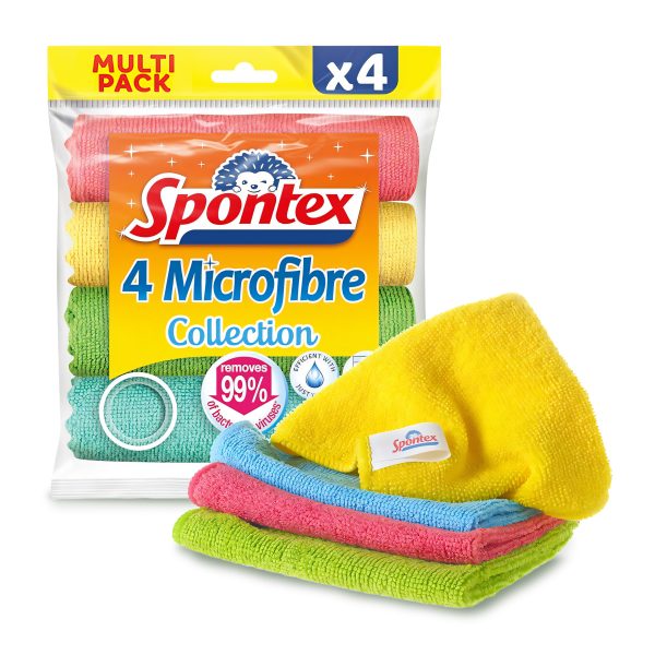 Spontex Multipack 4 Microfibre Cloths Collection