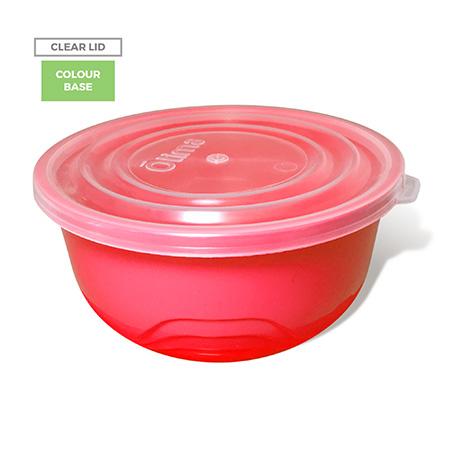 Clear Lid, Colour Base - Red