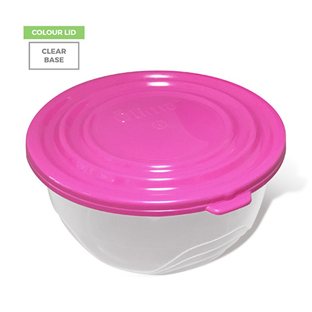 Colour Lid, Clear Base - Pink
