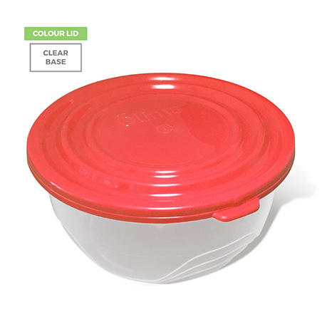 Colour Lid, Clear Base - Red