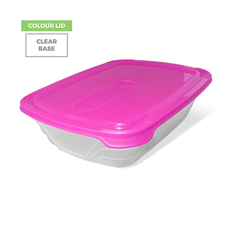 Colour Lid, Clear Base - Pink
