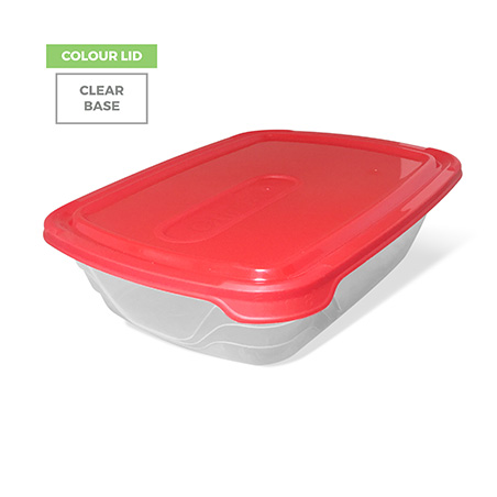 Colour Lid, Clear Base - Red