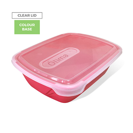 Clear Lid, Colour Base - Red